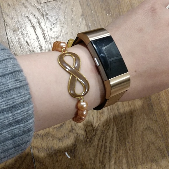 Infinity Bracelet with rose gold Pearl - Picture 5 of 6